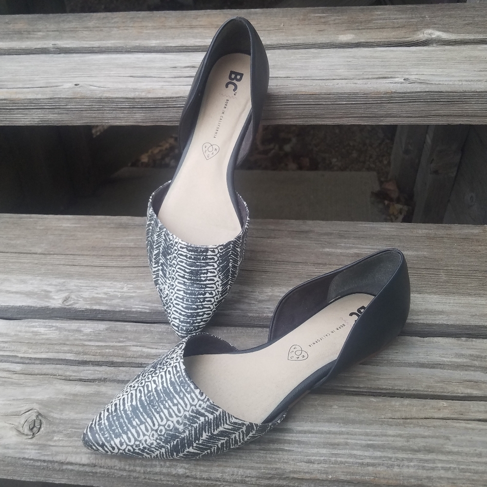 *Offer $25* BC Vegan Snake D'orsay Flats